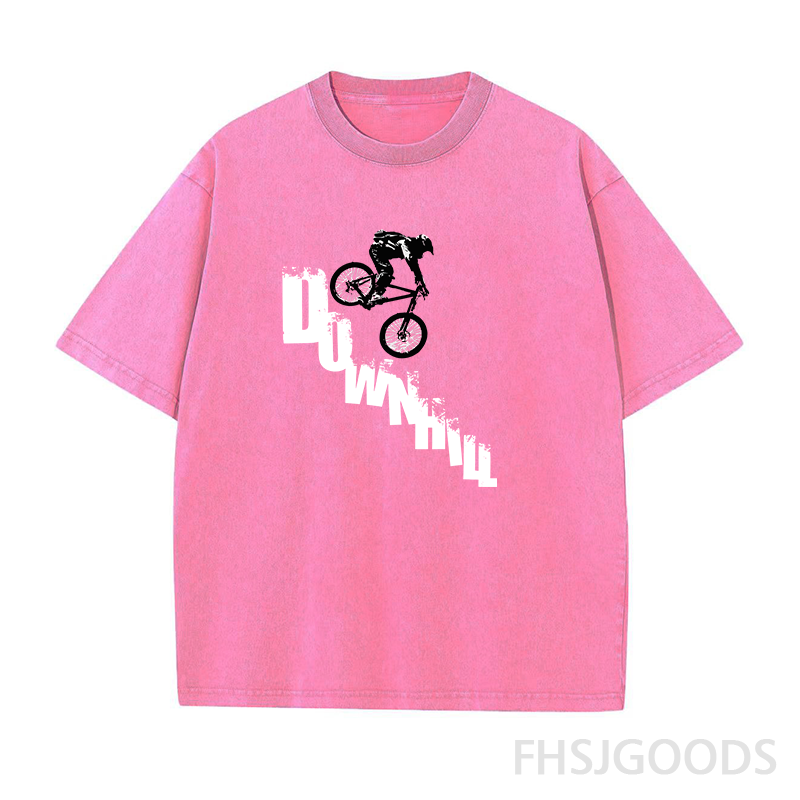 Mountain Bike Downhill Unisex Distressed T-Shirt