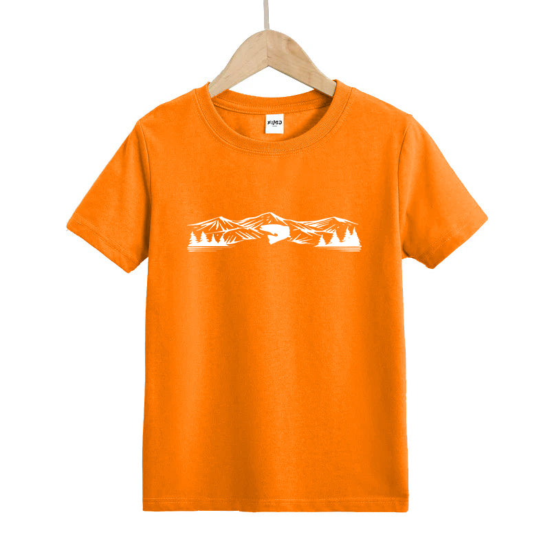 Fishing Scene Mountain Kids T-Shirt