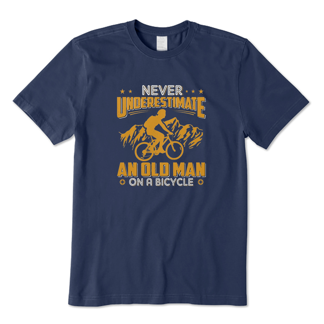 Never underestimate an old man on a bicycle T-Shirt