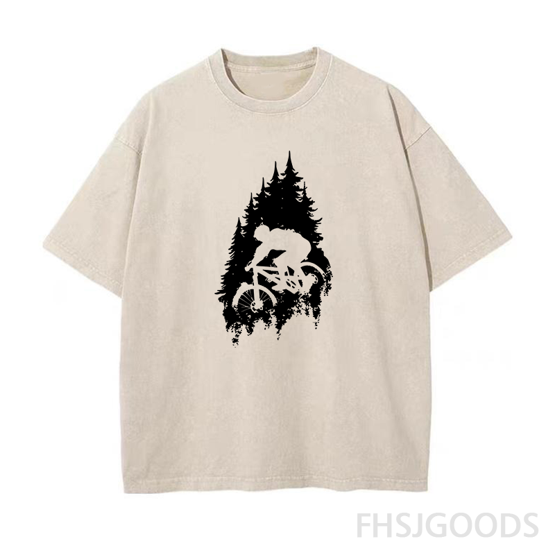 Mountain Bike Biking Unisex Distressed T-Shirt