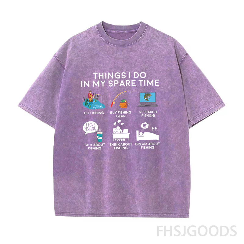 Fishing Things I Do In My Spare Time Unisex Distressed T-Shirt