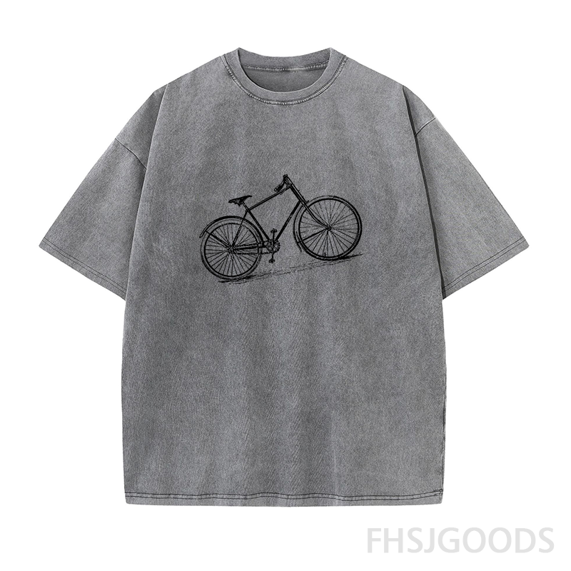 Bicycle Unisex Distressed T-Shirt