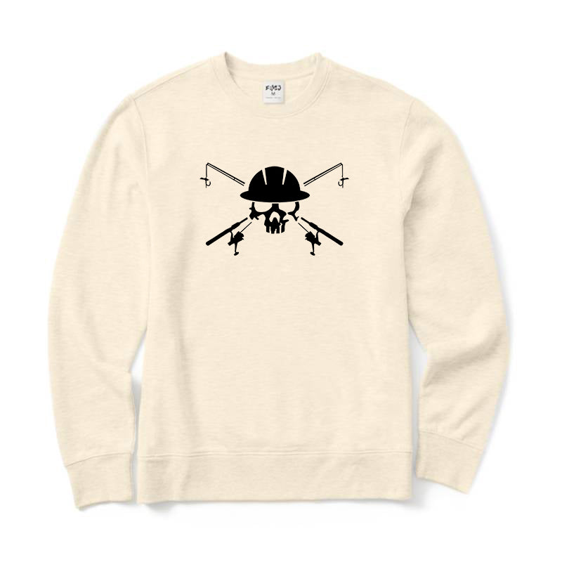 Fishing Skull and Poles Crewneck Sweatshirt