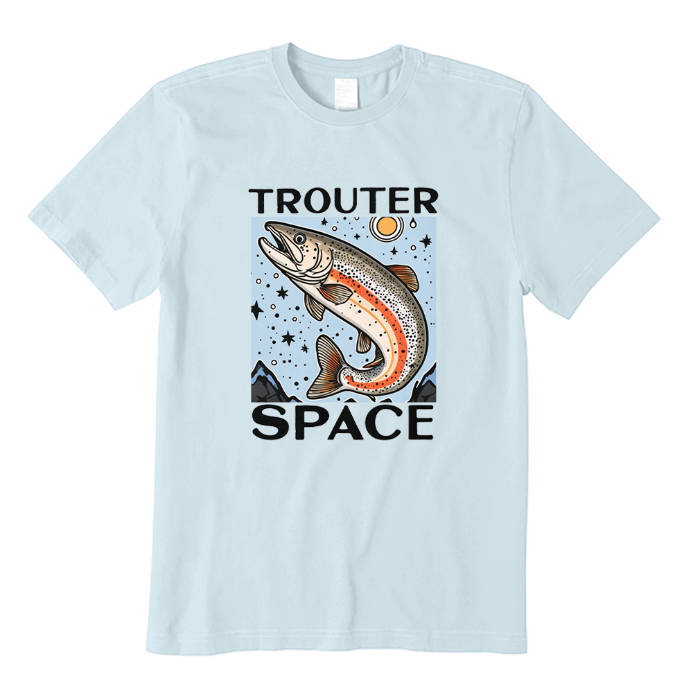 Trouter Space Funny Fishing Graphic T-Shirt