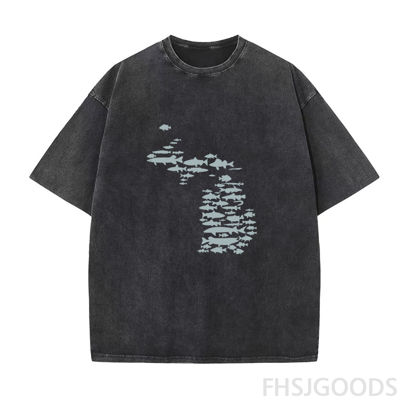 Fish of Michigan Unisex Distressed T-Shirt