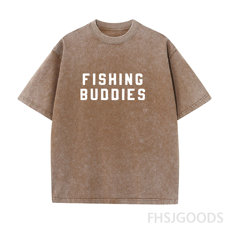 Fishing Buddies Matching Unisex Distressed T-Shirt