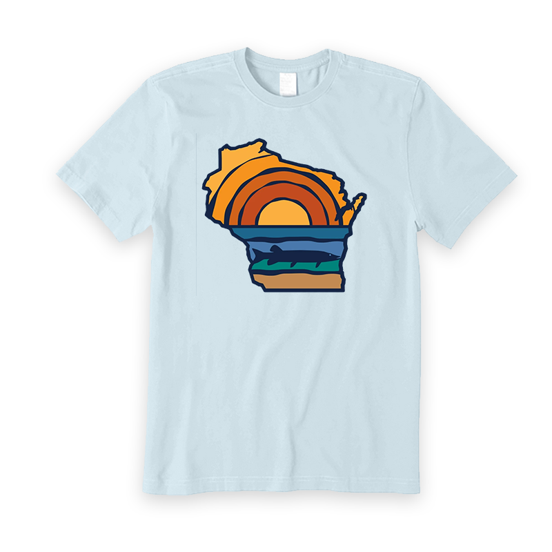 Wisconsin Sunset Sunrise Musky Lurking T-Shirt