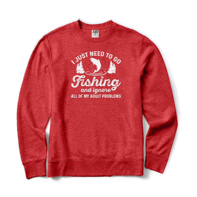 Fishing Adult Problems Crewneck Sweatshirt