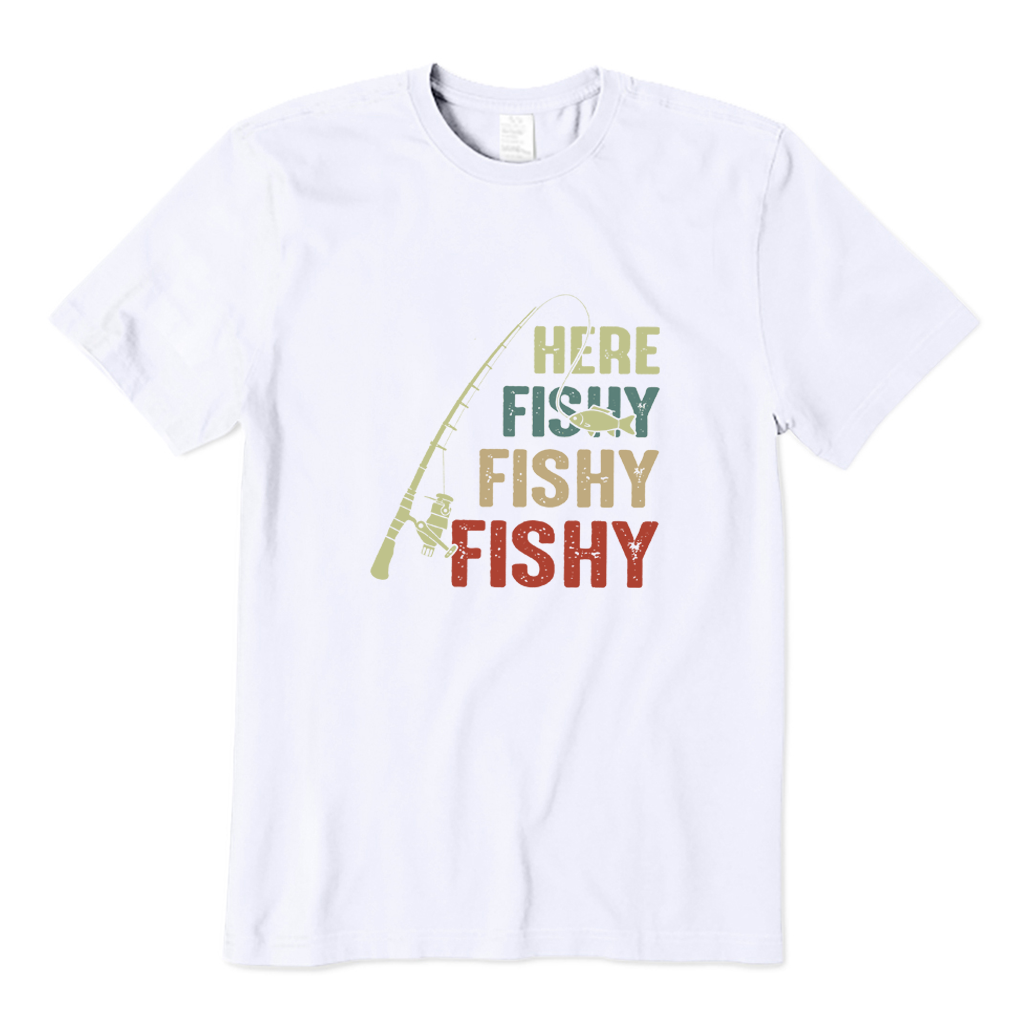 Vintage Fishing Rod Here Fishy Fishy T-shirt