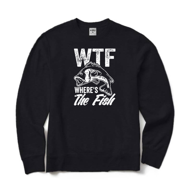 wtf wheres the fish Crewneck Sweatshirt