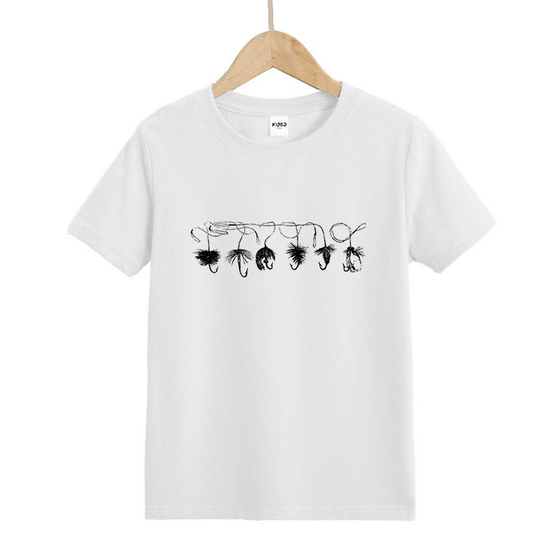 Vintage Fly Fishing Hook Kid's T-Shirts