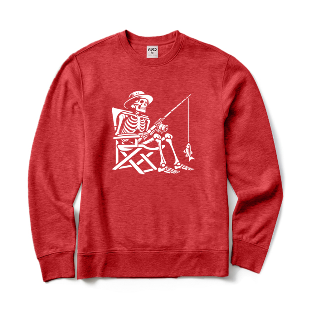 Skeleton Fishing Crewneck Sweatshirt