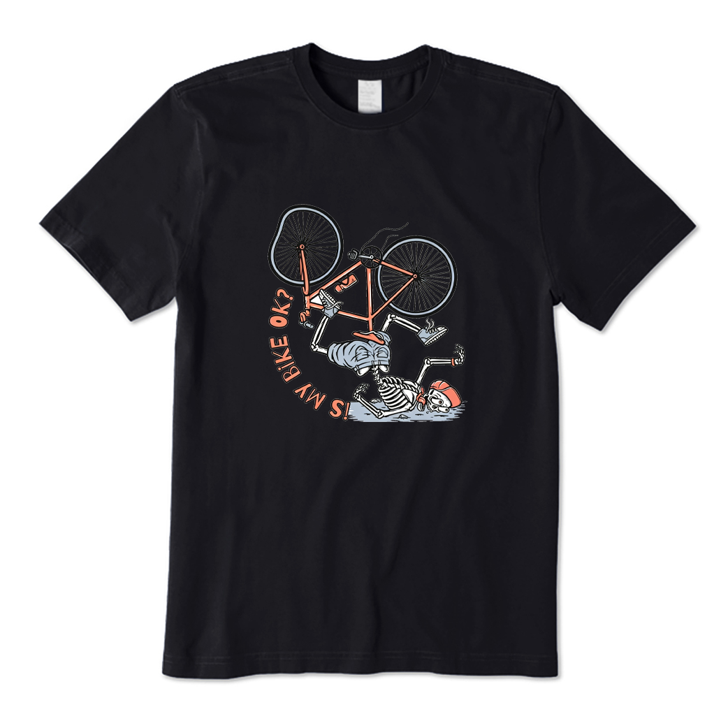 Is My Bike Ok Skeleton Biker T-shirt