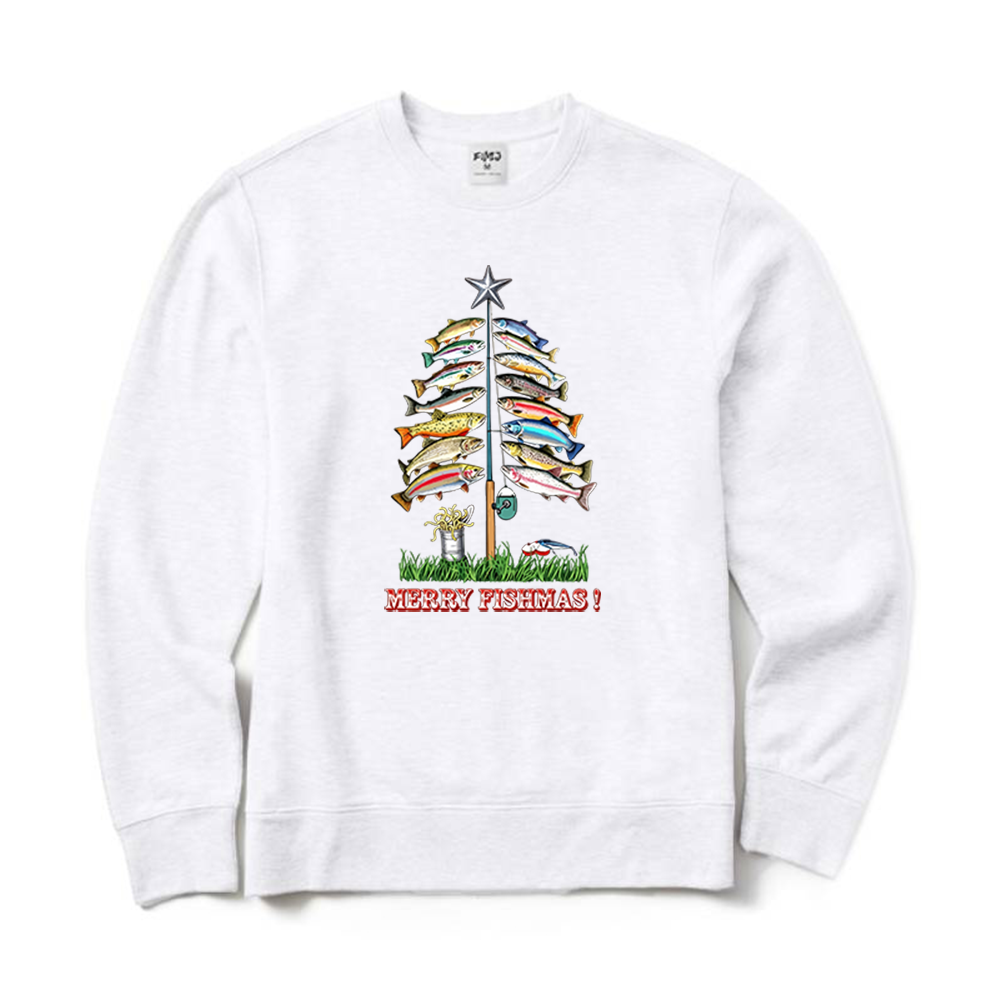 Merry Fishmas Christmas Fishes Tree Crewneck Sweatshirt