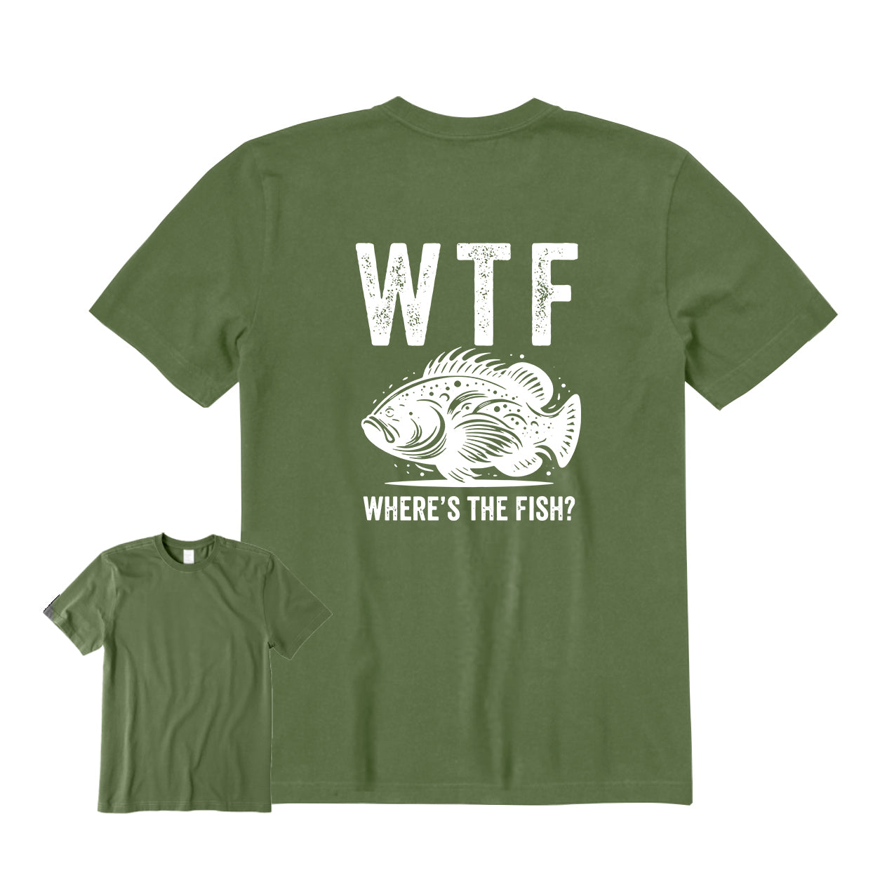 WTF Where's The Fish Back Graphic T-Shirt