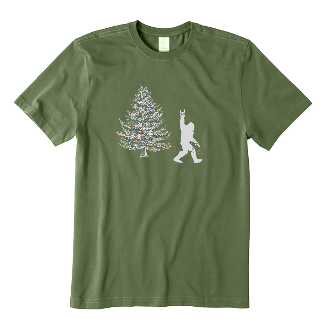 Bigfoot Christmas Tree Lighting T-Shirt