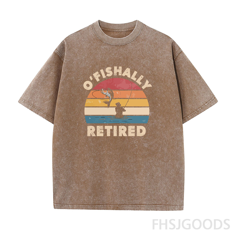O'fishally Retired Unisex Distressed T-Shirt