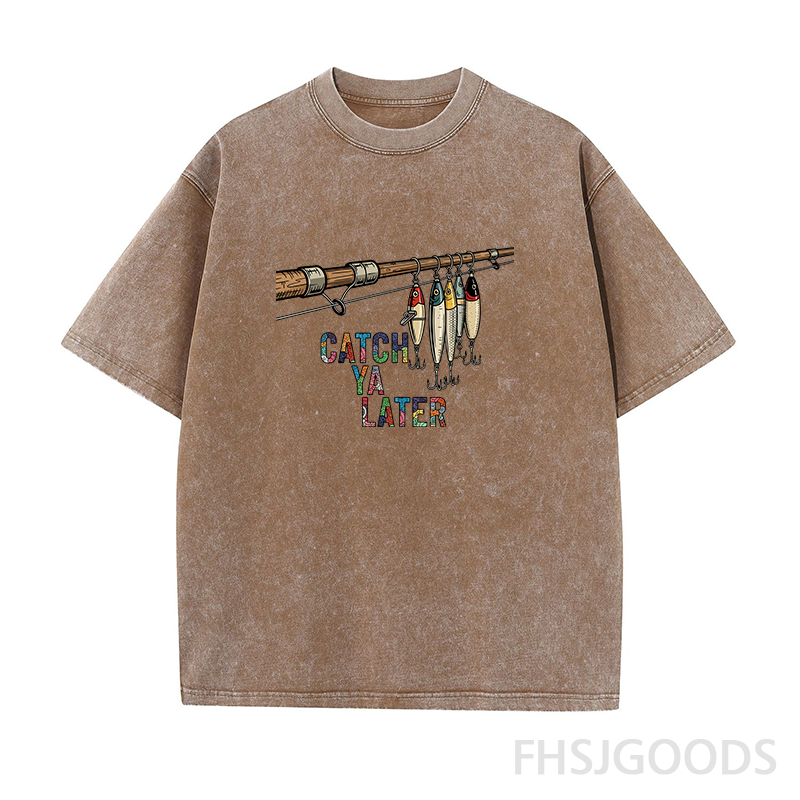 Catch Ya Later Fishing Unisex Distressed T-Shirt