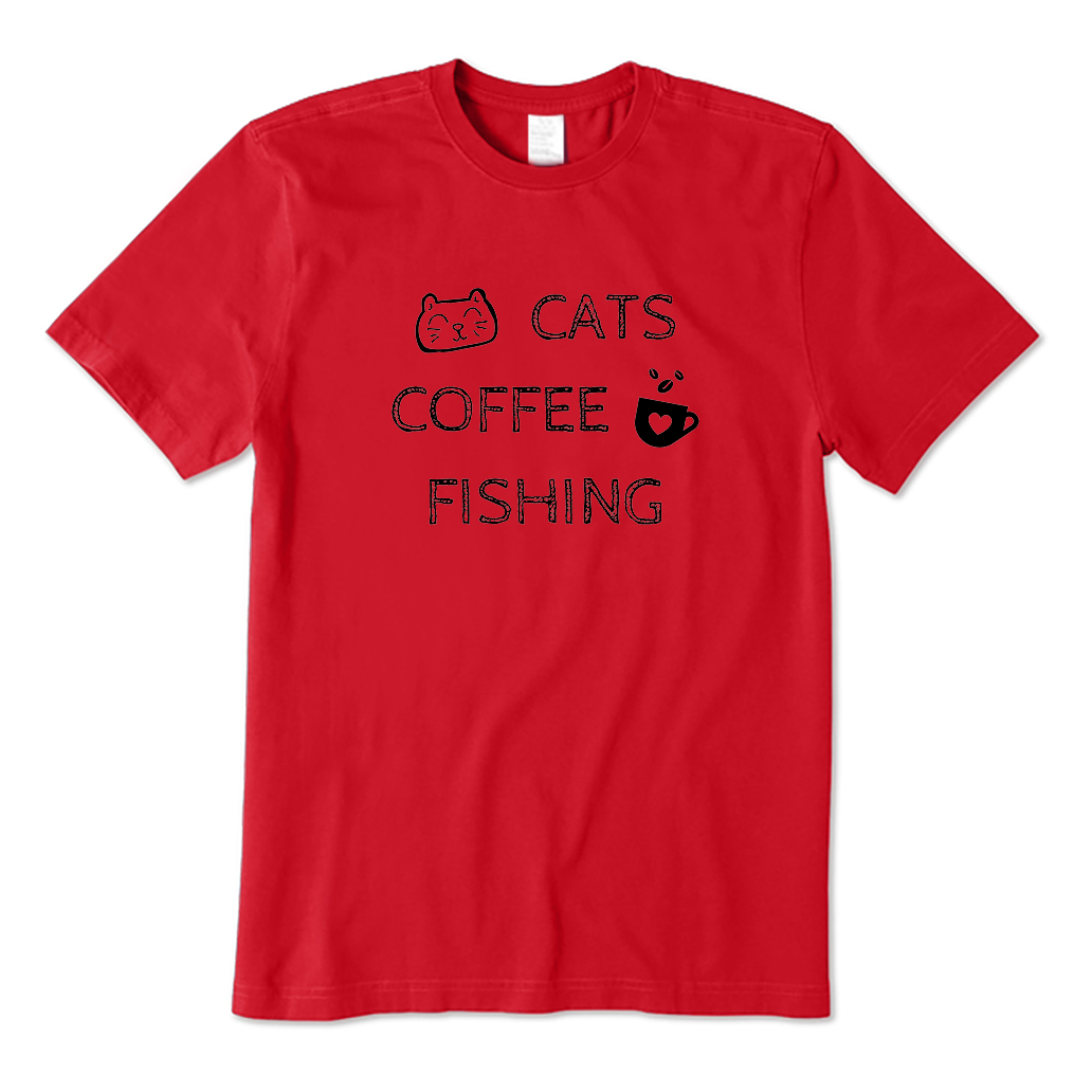 Cats. Coffee. Fishing T-Shirt