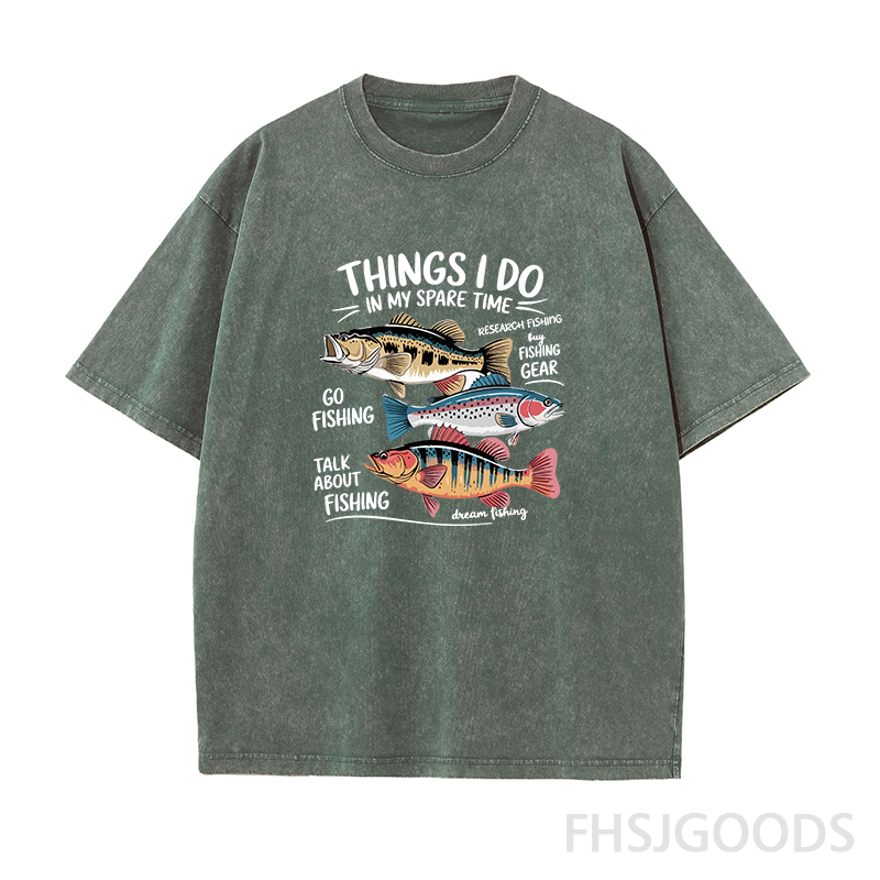 Fishing Things I Do In My Spare Time Unisex Distressed T-Shirt