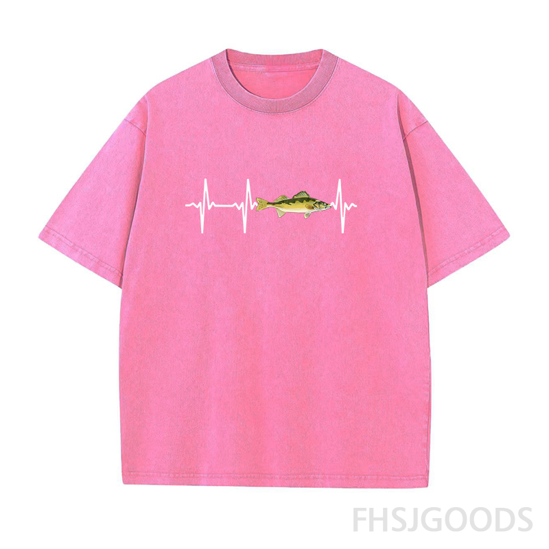 Walleye Heartbeat Unisex Distressed T-Shirt