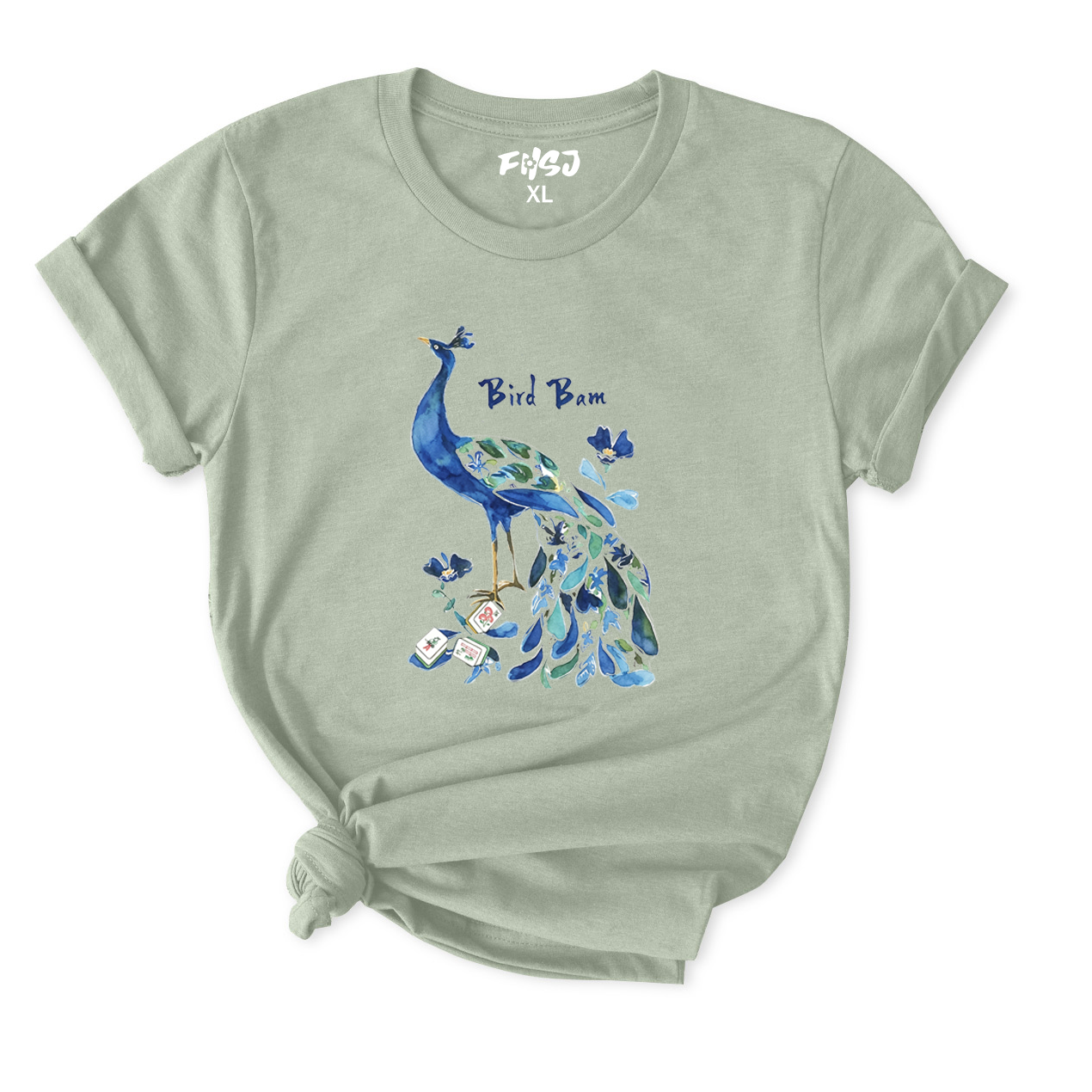 Bird Bam Mahjong Peacock T-Shirt for Women