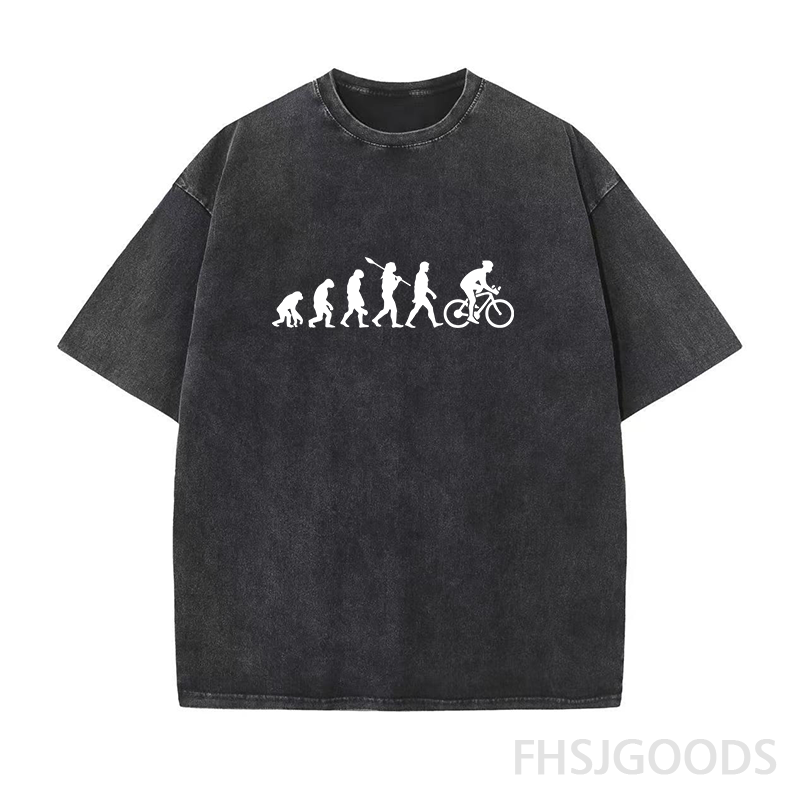 Evolution of Cycling Unisex Distressed T-Shirt