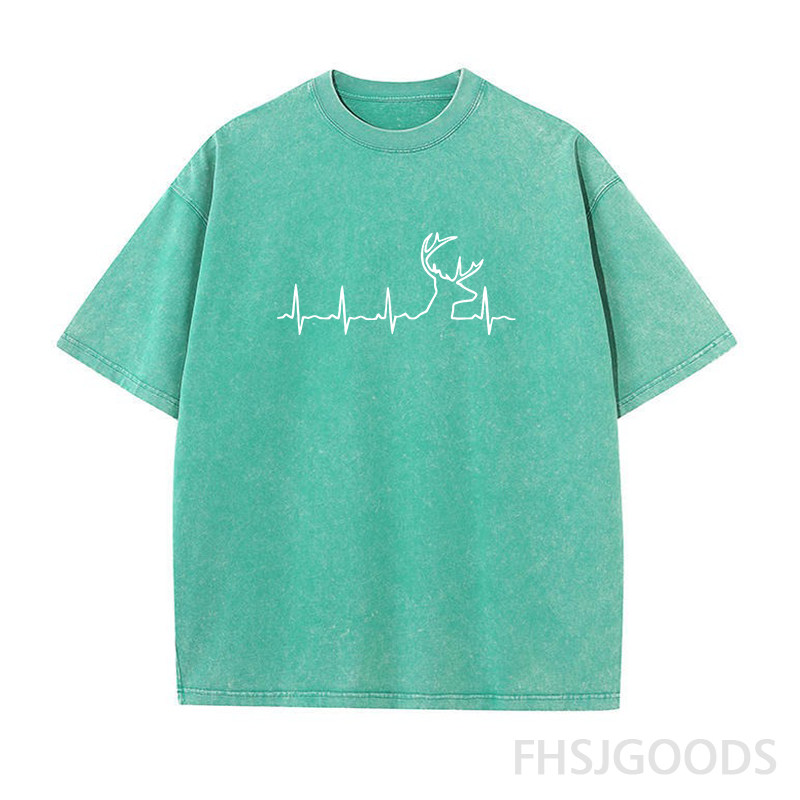 Deer Heartbeat Unisex Distressed T-Shirt