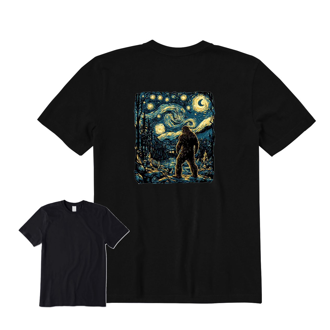 Tee Bigfoot Van Gogh Starry Night T-Shirt