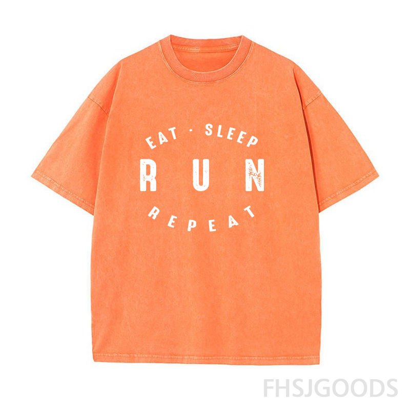 Eat Sleep Run Repeat Unisex Distressed T-Shirt