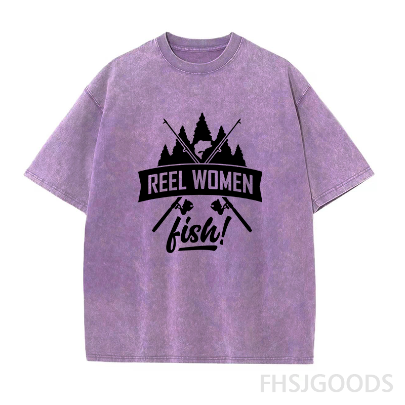 Reel Women Fish Unisex Distressed T-Shirt