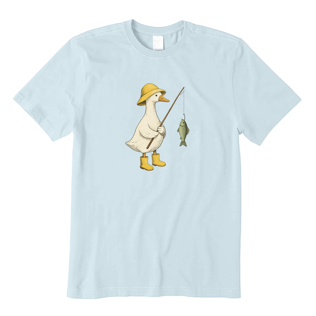 Cute Goose Fishing T-shirt