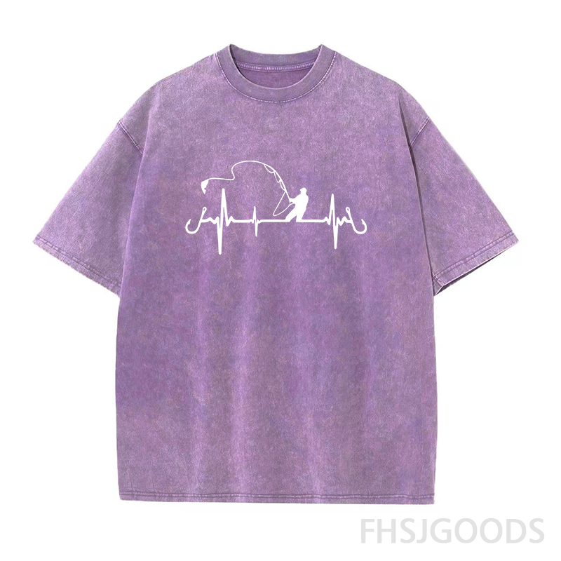 HEARTBEAT FISHING Unisex Distressed T-Shirt