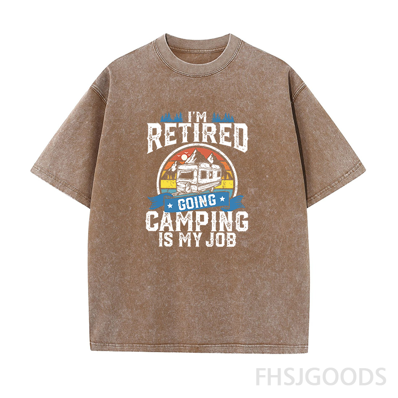 Retired Camping Unisex Distressed T-Shirt