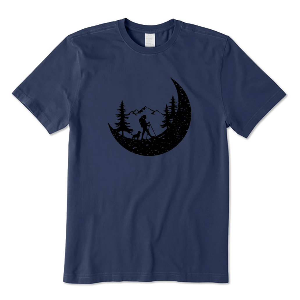 Hiker And Dog In The Mountains T-shirt