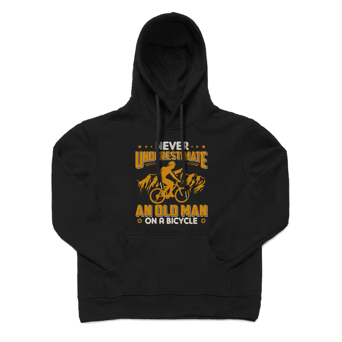 Never Underestimate An Old Man on A Bicycle Hoodie