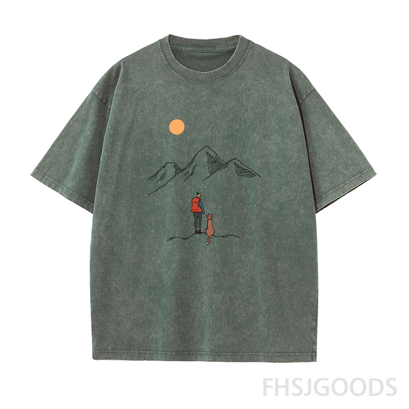 Mountain Hiking Unisex Distressed T-Shirt
