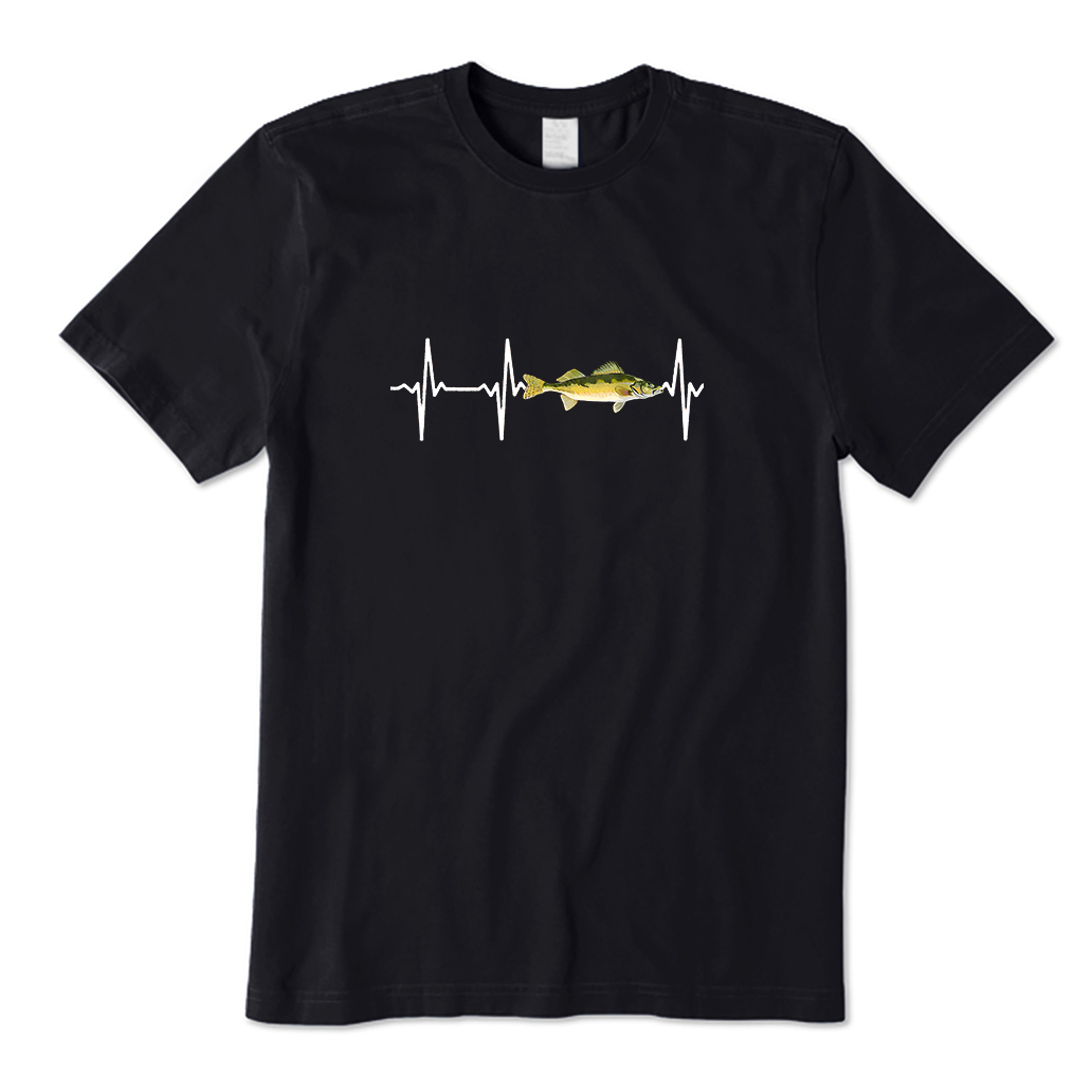 Walleye Heartbeat Fishing T-Shirt
