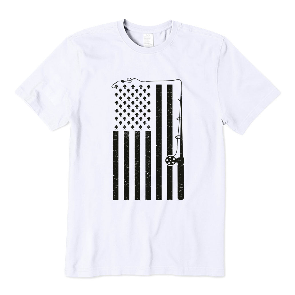 Fishing American Flag T-Shirt