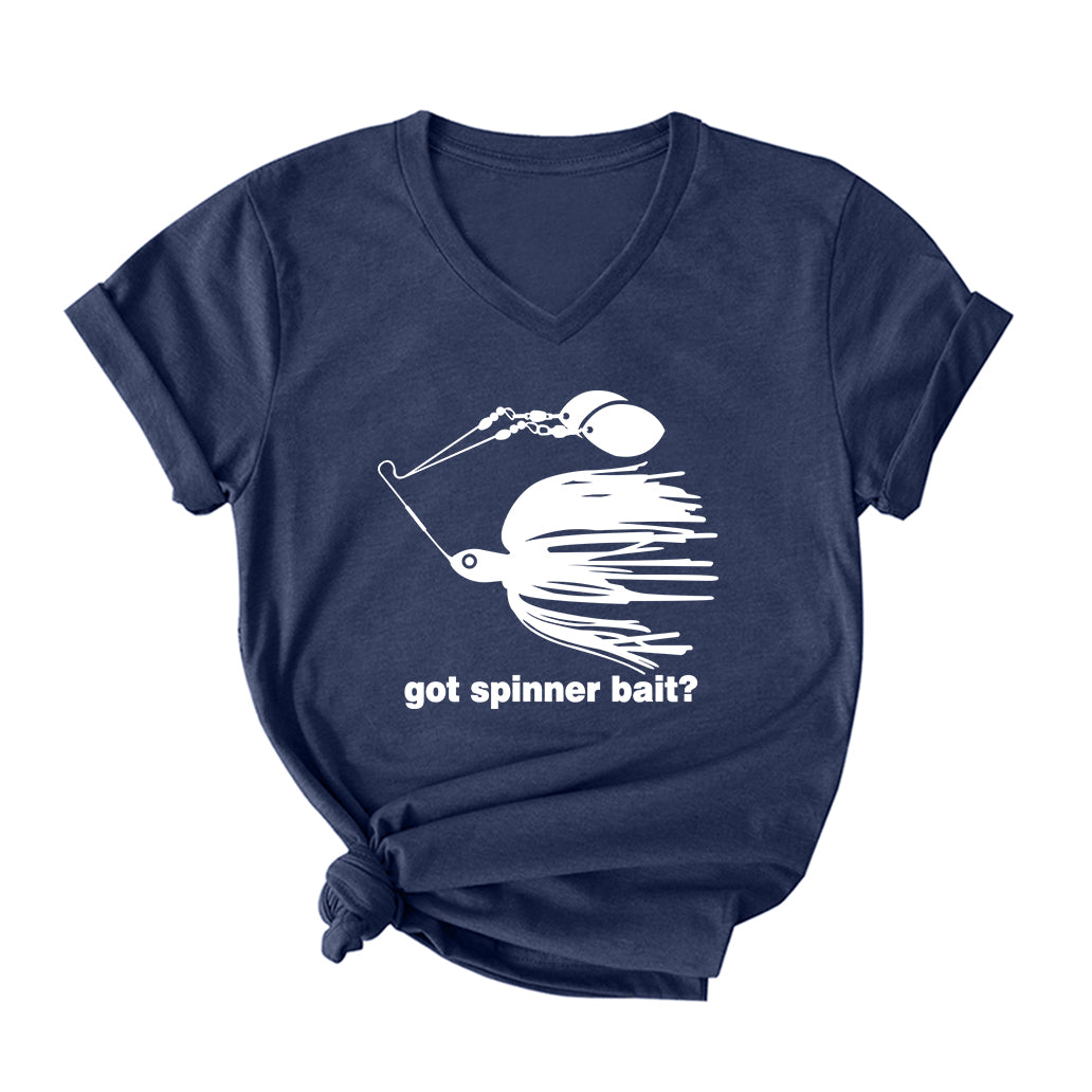 Got Spinner Bait? V Neck T-Shirt for Women
