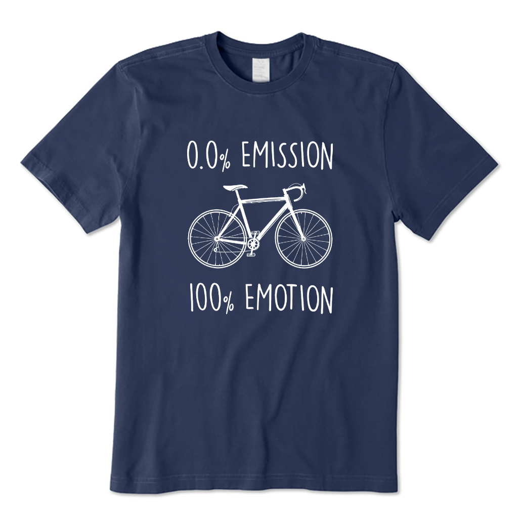 0.0% Emission 100% Emotion Funny Cycling Biker T-shirt