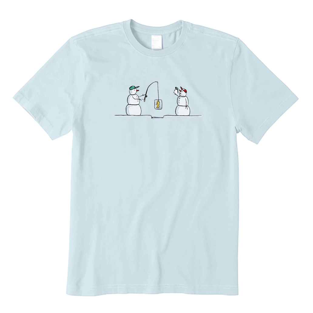 Snowmen Fishing Christmas T-Shirt