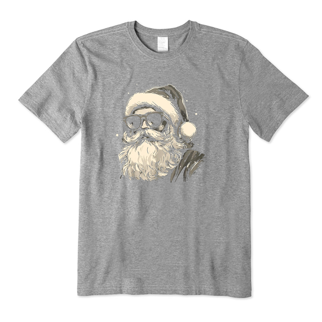 Santa Face Sunglasses Christmas T-Shirt