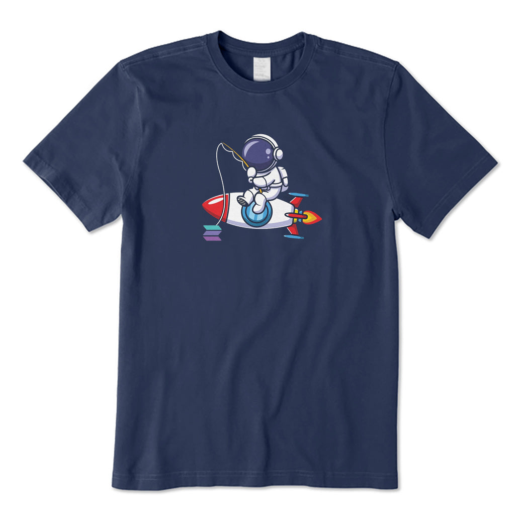Astronaut Fishing on Rocket T-Shirt