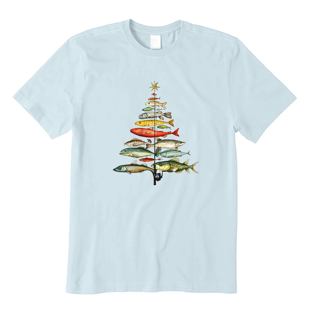Fishing Christmas Tree T-Shirt