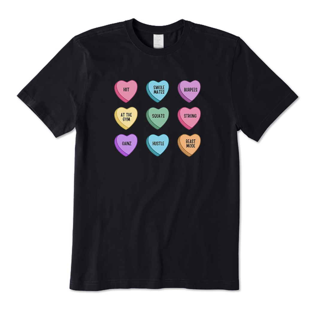 Funny Fitness Conversation Heart T-shirt