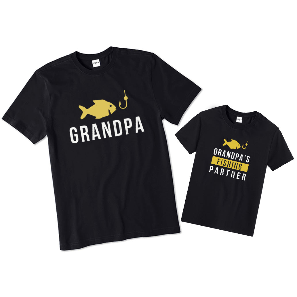 Grandpa and His Fishing Partner Matching T-shirts
