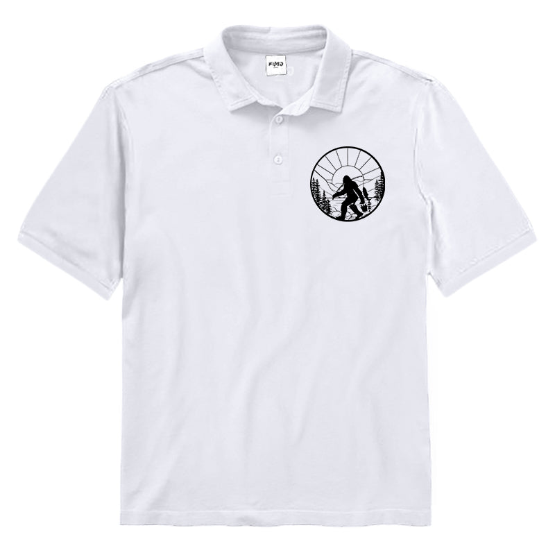 Funny Bigfoot Fishing Polo Shirt