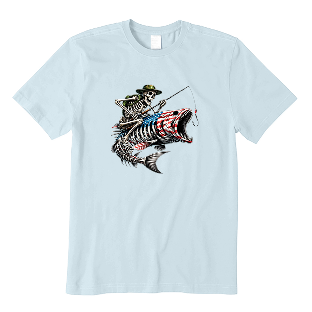 Funny Fishing Skeleton T-Shirt