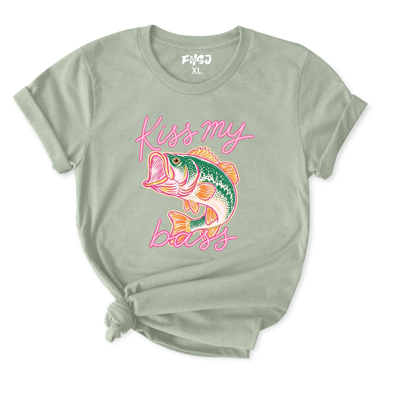 Kiss My Bass Fishing T-Shirt for Women